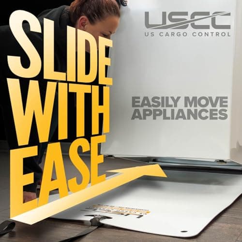 US Cargo Control Appliance Slider with Pull Strap, 48" X 30" Plastic Floor Protection Appliance Moving Mat for Moving on Hardwood Floors & Tile Floors, Glides Easy & Fits Standard Doorway - 2 Pack — view 3