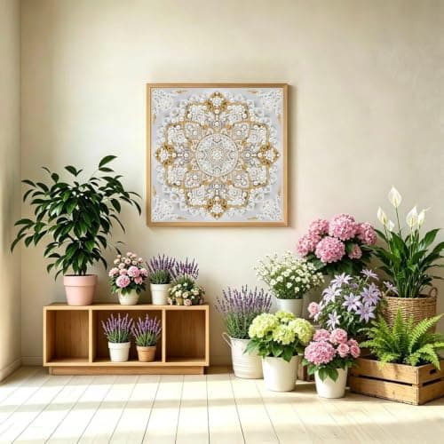 GEMFAMILY 5D Diamond Painting Kits for Adults,DIY Special Shaped Diamond Art Kit for Mandala,Pearl Diamond Dots Painting Crystal Rhinestone Gem Art for Home Wall Decor 11.8 X 11.8 Inch