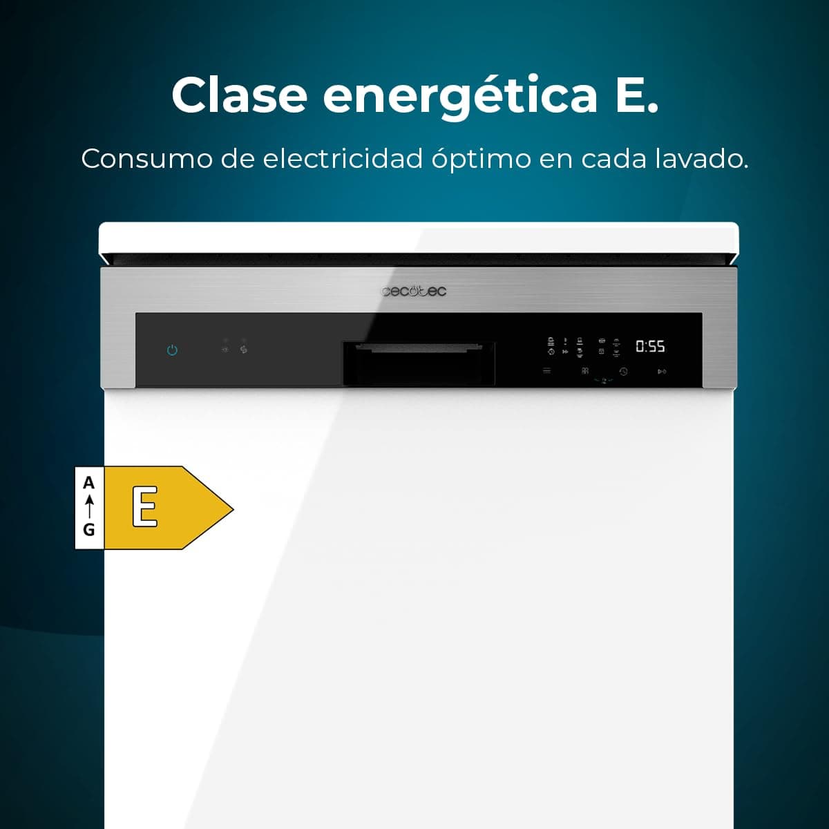 Cecotec Lavavajillas Independiente de 60 cm Bolero Aguazero 6100 E. 1850W, 13 Cubiertos, 6 Programas, Función Dry+, Media Carga, Delay Start, Panel Táctil — view 5