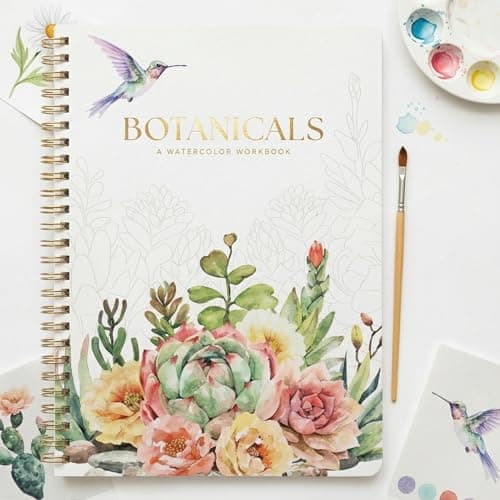 Beautiful Watercolor Book for Beginners - Guided Watercolor Painting Workbook w 12 Botanical Designs on Premium Paper - Relaxing Watercolor Activity Book for Adults & Perfect Art Gift for Women