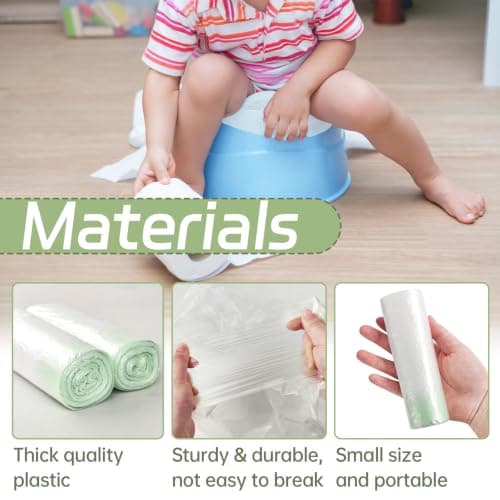 120 Pack Portable Potty Chair Liners with Drawstring,Training Toilet Seat Potty Bags,Disposable Potty Liners Bags for Kids Toddler Pet Outdoors — view 2