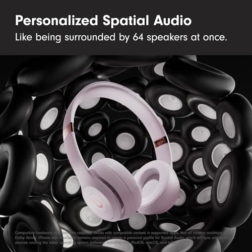 Beats Solo 4 - Wireless On-Ear Bluetooth Headphones, Up to 50-Hour Battery Life, Ultra-Lightweight Comfort, Powerful and Balanced Sound, Apple & Android Compatible - Cloud Pink — view 3