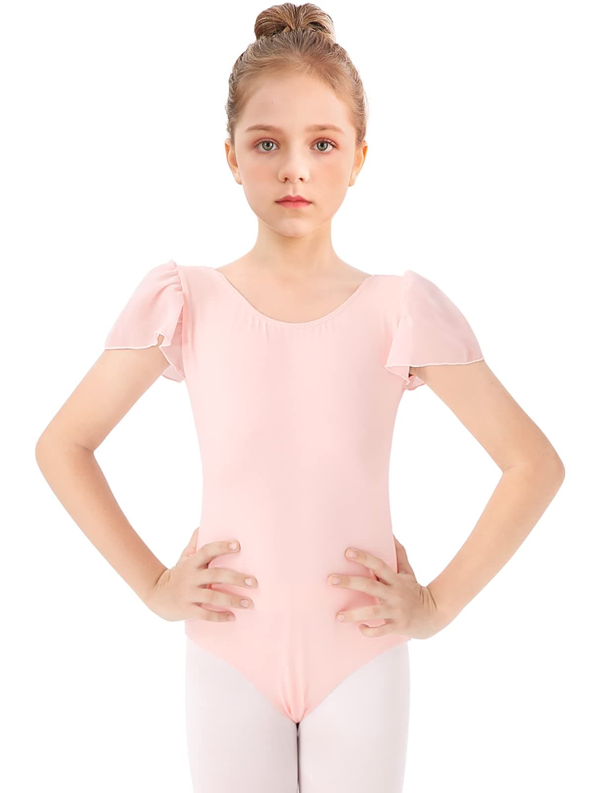 Bezioner Maillot Ballet Niña Maillot de Danza Leotardo Gimnasia Manga de Soplo para 3-12 Años — view 8