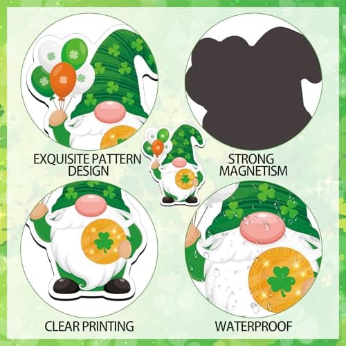 25PCS St. Patrick's Day Cruise Door Magnets Decorations, Waterproof St. Patrick's Day Refrigerator Magnets Lucky Irish Shamrock Magnet Stickers for Saint Patrick Irish Party Decor Supplies — view 4