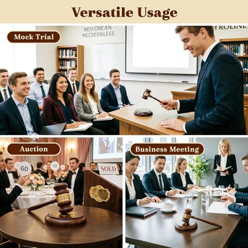 UIDMEN Personalized Judge Gavel and Sound Block Set, Wooden Gavel Set, Custom Engraved Name and Text, Gift for Lawyers, Judges, Chairmen, Retirement Law School Graduation Birthday Xmas Gifts — view 3
