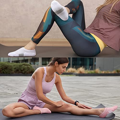 Toes Home No Show Socks Womens Cushioned Low Cut Athletic Hidden Liner Socks for Sneakers Footies Ankle Sports Invisible Running Socks 6 Pairs Size 6-9 — view 2