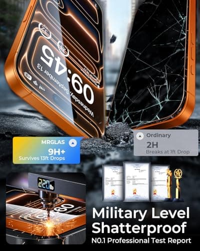 MRGLAS TOP 9H+ 2+2 Packs for iPhone 17 Pro Max Screen Protector with Camera Lens Protector [Zero Bubble][10X Military Protection] 17 ProMax Tempered Glass Full Edge Coverage, HD Clear, Case-Friendly — view 2