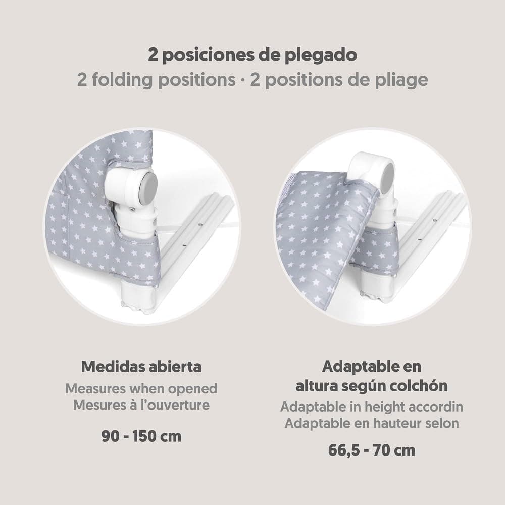 Interbaby Barrera Seguridad Niños Cama Abatible 150 cm | Niños Entre 18 Meses y 5 Años | Barandilla Cama Niño de Fácil Instalación, Seguridad, Compatible con Camas Nido | Jirafa — view 4