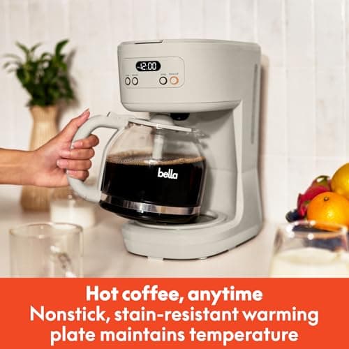 BREW 12-Cup Programmable Coffee Maker with No-Drip Glass Carafe, Oatmilk — view 2