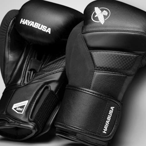 Hayabusa T3 Boxing Gloves for Men and Women Wrist and Knuckle Protection, Dual-X Hook and Loop Closure, Splinted Wrist Support, 5 Layer Foam Knuckle Padding - Black, 16 oz — view 3