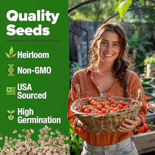 HOME GROWN Large Red Cherry Tomato Seeds 500+ Heirloom Non GMO Seeds for Planting, High Germination, Indeterminate, Sweet & Juicy Salad Tomatoes, Prolific Garden Crop, Homestead (Solanum lycopersicum) — view 2