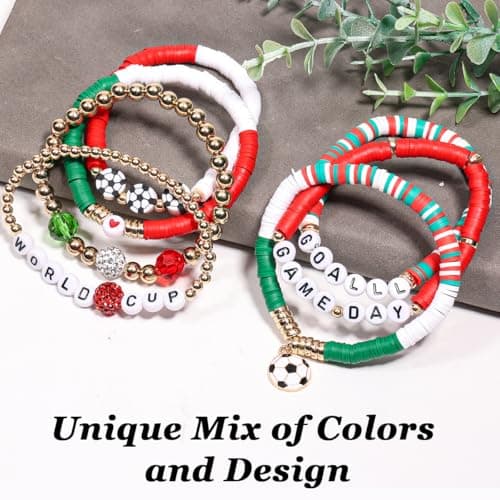 AICase Soccer Bracelets for FIFA World Cup 2026 Gifts, Game Day Mexico Soccer Fan Merch Bracelet Gear Merchandise Jersey Outfits Jewelry Accessories for Women Men Soccer Moms Party Favors Birthday — view 6