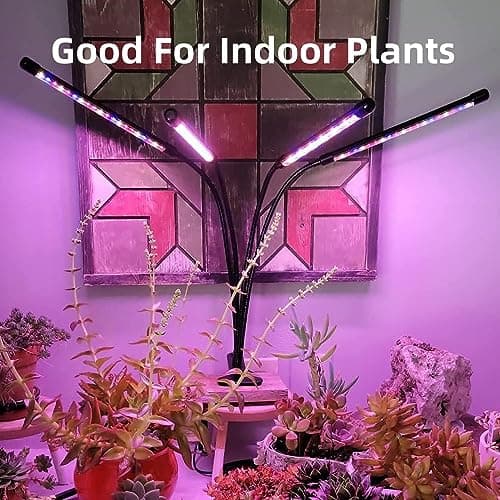 Grow Light for Indoor Plants - Upgraded Version 80 LED Lamps with Full Spectrum & Red Blue Spectrum, 3/9/12H Timer, 10 Dimmable Level, Adjustable Gooseneck,3 Switch Modes — view 3