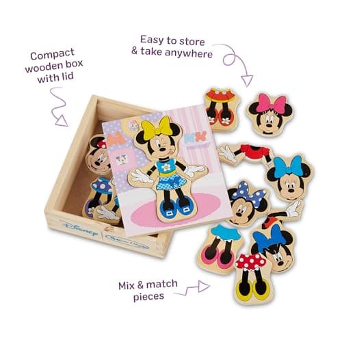Melissa & Doug Disney Minnie Mouse Dress-Up Puzzle, 18 Pieces Mix and Match Outfits, Sorting & Matching Toy with Storage Case, Educational Puzzle for Toddlers Ages 3+ — view 6