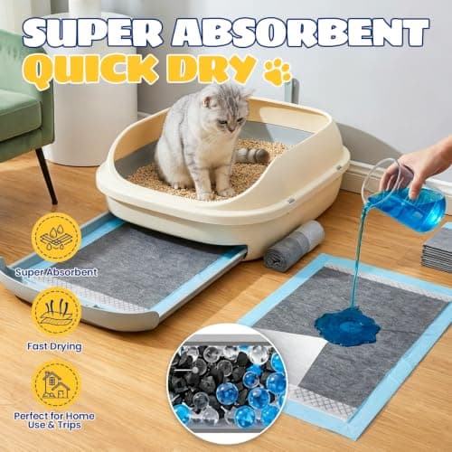 SCTOARIELT 100 Count Cat Pee Pads, Super Absorbent, Odor Control Disposable Training Pads — view 4