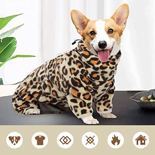 ROZKITCH Full Body Dog Sweater, Pet Windproof Warm Cold Weather Jacket Vest with Luminous Zipper, Jumpsuit Apparel Outfit Clothes for Small Medium Large Dog Brown 2XL — view 3
