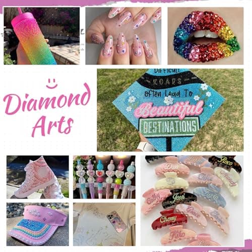 40 Colors Resin Rhinestones for Bedazzling, 32000 Pieces Flatback Gems 3mm, Craft Supplies with 3 Tubes B7000 Glue for Clothing, Shoes, Nail Art, DIY Jewelry Making, Diamond Art — view 2