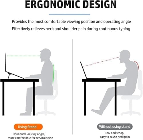 2PCS Foldable Laptop Stand, Portable Computer Keyboard Riser with 2 Adjustable Angles, Self-Adhesive Invisible Notebook Stand and Keyboard Lift for Desk(Silver) — view 4