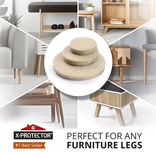 Felt Pads X-PROTECTOR - Giant 235 Pack Premium Furniture Pads. Huge Quantity Felt Furniture Pads Wood Floor Protectors for Furniture Feet – Best Hardwood Floor Protectors. Protect Your Wood Floors!