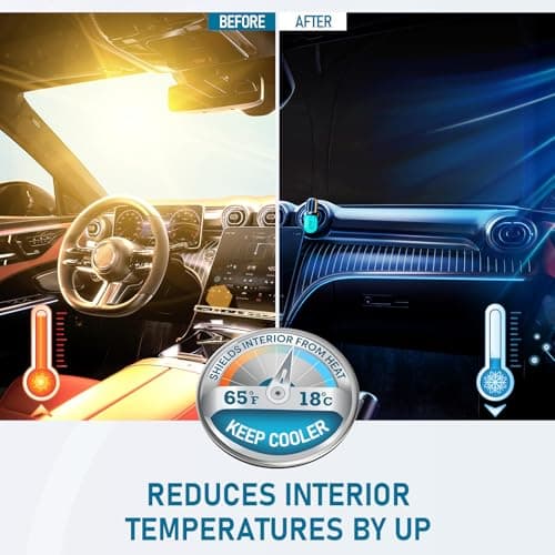Tavaleu Car Windshield Sun Shade Foldable Car Shades for Front Windows
