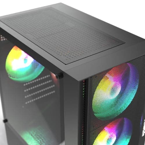 DeXwtzfn Gaming PC, i5 CPU Up to 3.6 GHz, Integrated Graphics Card, 256GB SSD, 8GB RAM, RGB Fansx4 for Desktop PC, WiFi 6 BT 5.3, Win11 (i5 CPU/8G/256GB) — view 5