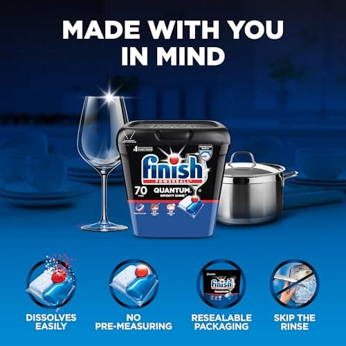 Finish Quantum Infinity Shine Dishwasher Detergent Pods, 70 Tabs — view 5