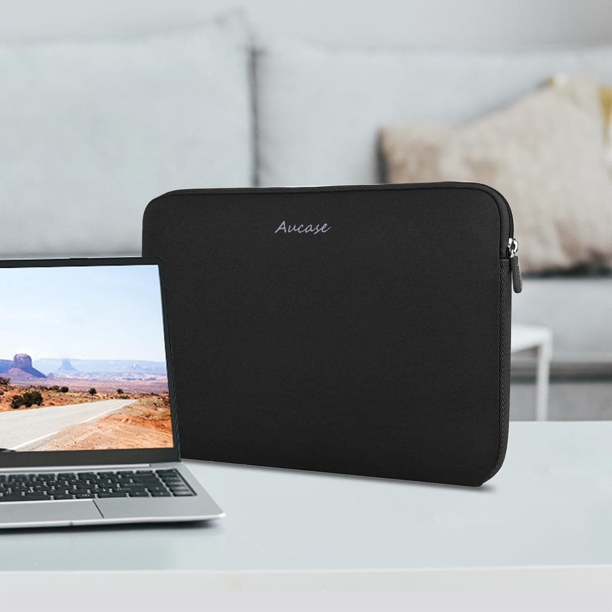 Laptop Case Sleeve 13.3 14 Inch, Thickest Lightest Water Resistant Neoprene Protective Laptop Bag for Men and Women, Compatible with MacBook 15.3''/ Air 15'' M3 M2, Chromebook — view 5