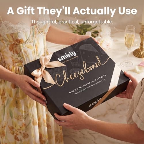 SMIRLY Charcuterie Large Bamboo Cheese Board Set for Serving - House Warming Gifts for New Home, Wedding, Bridal Shower & Birthday, for Women — view 8