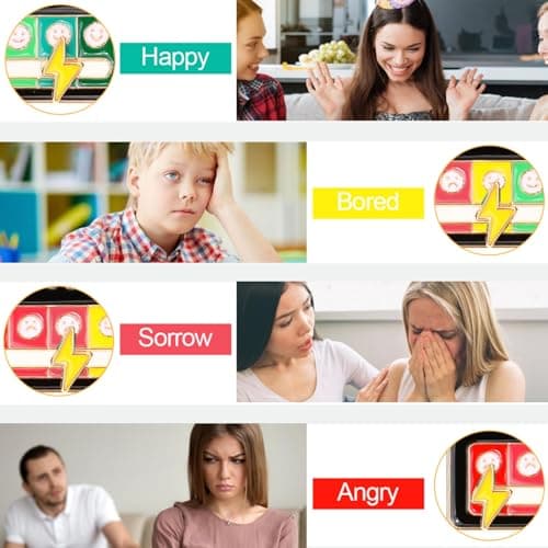 Social Battery Pin 2 Pcs My Social Battery Badge Mood Conversion Pins for 7 Days Badges Display Cute Creative Expression Pin Brooch for Introverts Interactive Men Women Gift — view 4