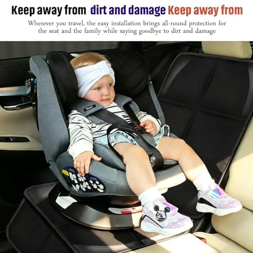Bacgnyer Car Seat Protector, 1 Pack Carseat Seat Protectors with Thick Padding and Non-Slip Backing, Waterproof 600D Fabric Car Seat Cover for Baby Child Car Seats with 2 Mesh Pockets — view 5