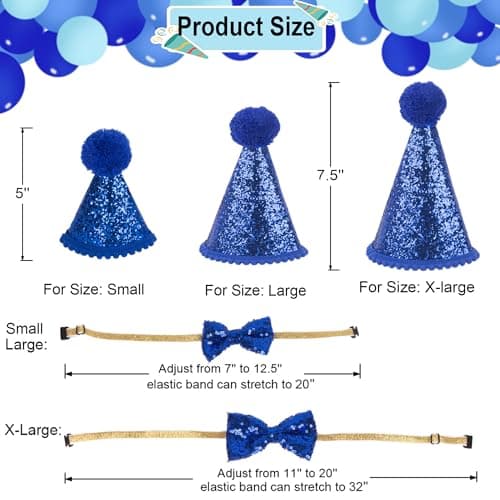 ADOGGYGO Dog Birthday Hat Bandana Set, Blue Plaid Boy Dog Bandana, X-Large — view 4