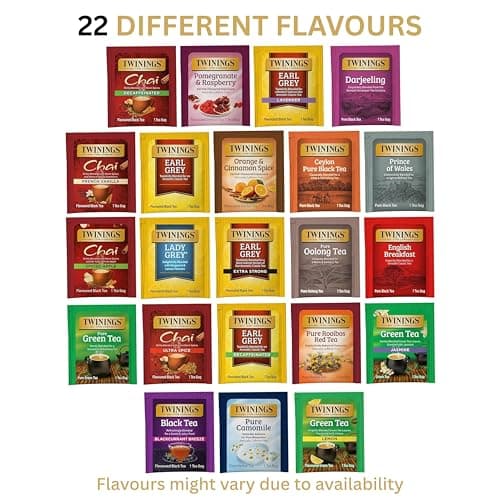 Twinings Tea Bag Sampler Assortment in Giftable Box, Variety Pack (22 Count), 22 Unique Flavours for Tea Lovers: Women, Men, Couples, Family, Friends, Coworkers