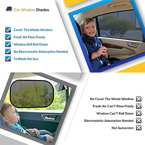 AUGOLA Car Window Shades，for Baby/Camping UV-Protection 2PCS Medium 39"x19" — view 4