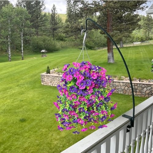 Artificial Hanging Flowers, 69 Heads UV Resistant Artificial Outdoor Flower, Faux Silk Morning Glory,Faux Silk Morning Glory Hanging Plants,for Outdoor Home Porch Patio Garden Decor, 2/6 Pack (2, A) — view 4