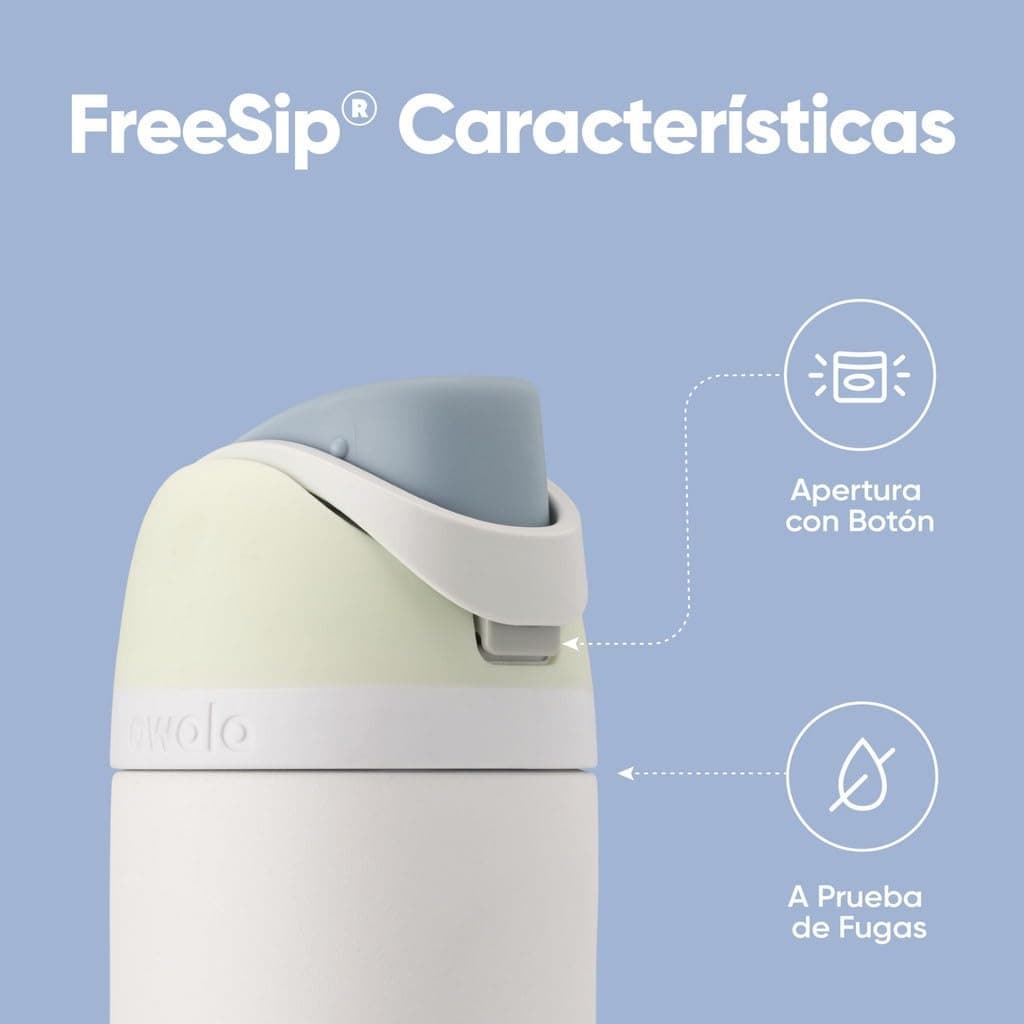 Owala FreeSip Insulated Stainless Steel Water Bottle with Straw for Sports and Travel, Leak Proof, BPA-Free, 710ml, Iced Breeze — view 2