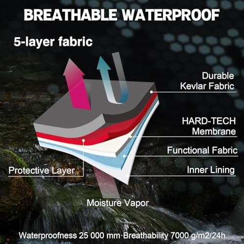 Goture 5 Layer Nylon Waterproof Breathable Chest Waders for Men, Camo, L — view 3