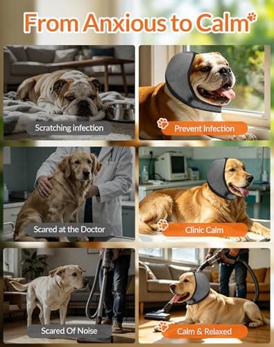 Dog Ear Muffs Noise Protection Firework Thunder, Elastic Dog Ear Wrap with Sound-Blocking Rubber Pads for Noise Cancelling Anxiety Relief, Calming Hood Dog Ear Cover for Grooming Bathing & Swimming, S — view 3