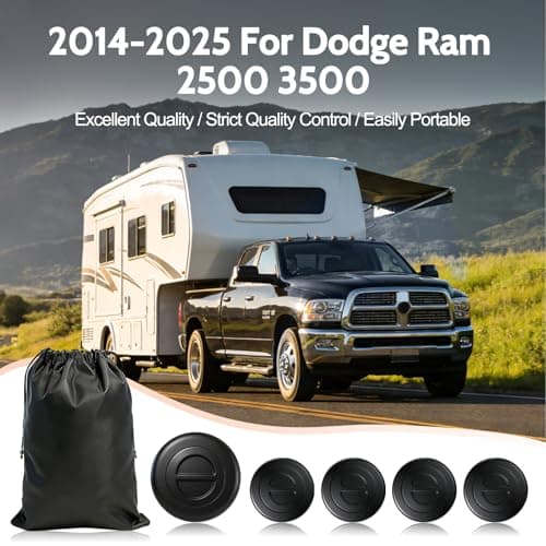 TOVIIEA 5th Wheel Bed Plug Cover Kit with Storage Bag for 2014-2025 Dodge Ram 2500 3500,Puck System Gooseneck Tow Mount Covers,68225506AA — view 6