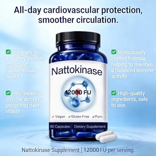 Nattokinase Supplement, 400 mg - 12000 FU, Helps Support Cardiovascular Health 60 Count — view 2