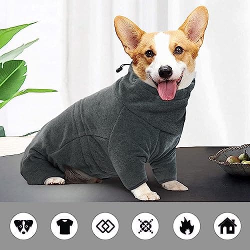 ROZKITCH XL Dog Pajamas, Pet Windproof Warm Cold Weather Jacket Vest Cozy Jumpsuit Apparel Outfit Clothes for Small Medium Large Dog Walking Hiking Sleep Grey XL — view 3