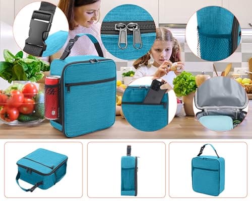 ZM-YOUTOO Lunch Box for Men - Reusable Lunch Bag Men Adult Women- Insulated Small LunchBox (Azure) — view 6