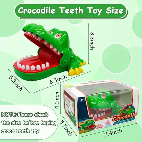iShyan Crocodile Teeth Game for Kids Ages 4+, Alligator Tooth Game Push Teeth Down Toy, Funny Chomping Mouth Bite Surprise Games, No Batteries Travel Family Party Toy for Boys Girls — view 2