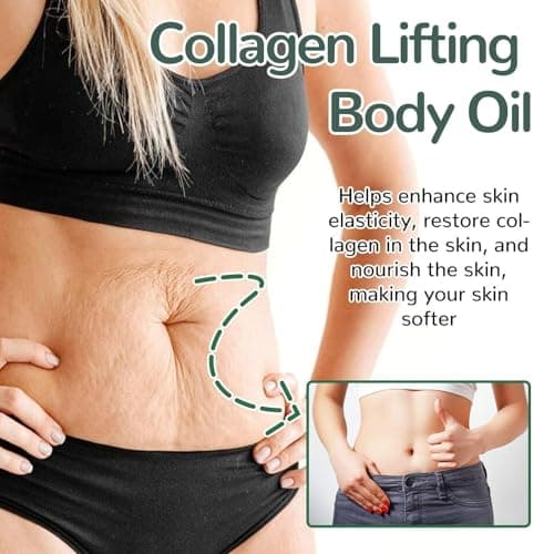 Collagen Lifting Body Oil with Vitamin E & Rosemary - Firming & Tightening Oil for Neck, Chest, Arms, Thighs - Hydrating Formula for Silky, Fresh, Luminous, and Supple Skin - 100ml (1PC)
