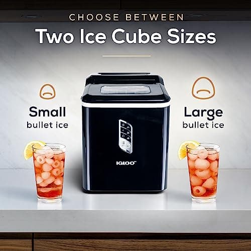 Igloo Handled Portable Ice Maker with Scoop - Ice Maker with LED Control Panel & 1 Quart Water Tank - Ice Cube Maker Produces 26 Lbs. of Ice in 24 Hours with 9 Large or Small Cubes In 7 Minutes- Black — view 3