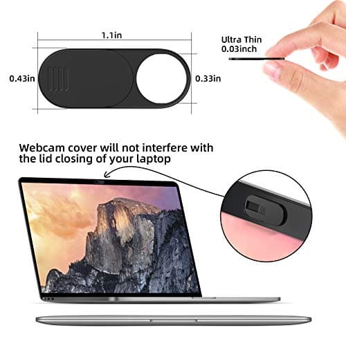 Webcam Cover,Ultra-Thin Camera cover Slide compatible with Laptop,MacBook,Computer,Laptops,PC,Apple Devices,and Tesla Model 3/Y Interior Cabin Camera,0.03in Thick Web Blocker Protect Your Privacy