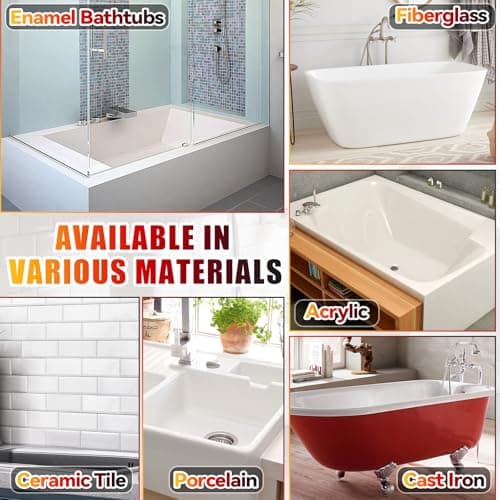 White Tub and Tile Touch-Up Paint,Semi-Gloss Waterproof Porcelain Repair Paint for Bathtubs, Sinks & Tiles, Covers Scratches Chips on Enamel and Acrylic — view 2