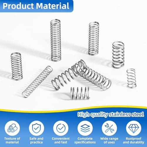 380PCS Stainless Steel Compression Springs Assortment Kit - Small & Tiny Springs with 23 Different Sizes, Metal Compression Springs for Pen Repair, Home DIY, Workshop & Industrial Use — view 2