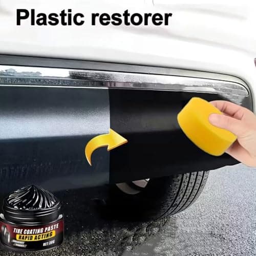 Tire Coating Paste,Premium Tire Coating & Trim Restorer,Powerful Wheel Cleaning Refurbish Wax,Long-Lasting UV Protection,Bring Back the Deep Black Shine to Rubber and Plastic — view 4