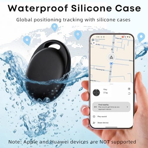 Android Tracker Tag 2 Pack, Smart Tag Compatible with Google Find Hub, Bluetooth Key Finder, Luggage Tracker for Suitcase, Item Locator for Keys,Wallet,Pets,Bag, Replaceable Battery — view 3