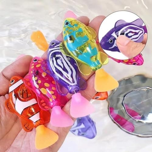 Magic Swimming Fish with Lights, Magic Water-Activated Glowing Swimming Fish for Cats, Bathtub, Pool, Aquarium (8 Pcs) — view 4
